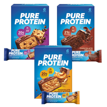 Pure Protein Bars Chocolate Variety Pack (18 ct)-UPStoxs