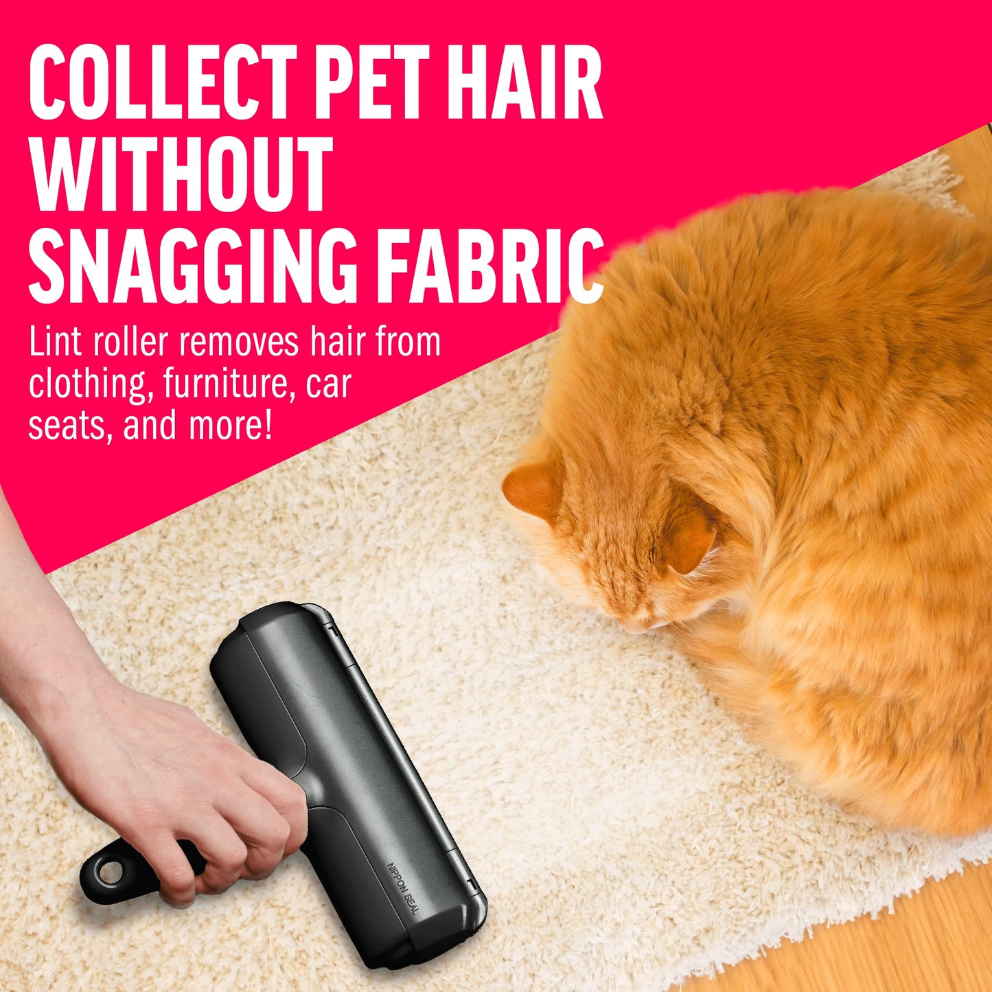 Chom Chom Roller Pet Hair Remover and Reusable Lint Roller - Black ChomChom Cat and Dog Hair Remover for Furniture, Couch, Carpet, Clothing and Bedding - Portable, Multi-Surface Fur Removal Tool-UPStoxs