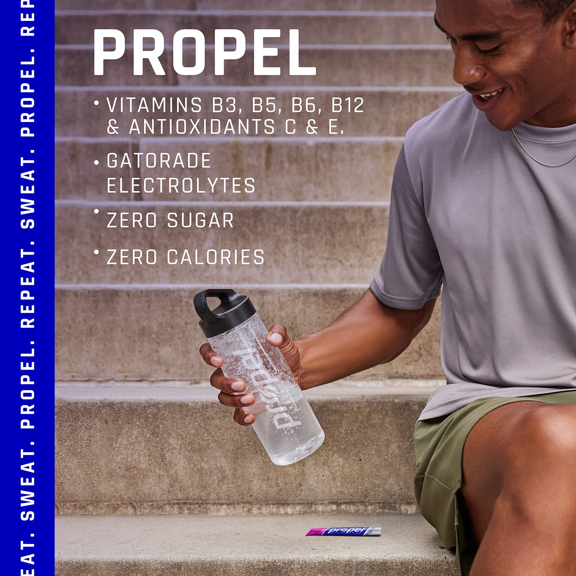 Propel Powder Packets 4 Flavor Variety Pack With Electrolytes, Vitamins and No Sugar 10 Count (Pack of 5) (Packaging May Vary)-UPStoxs