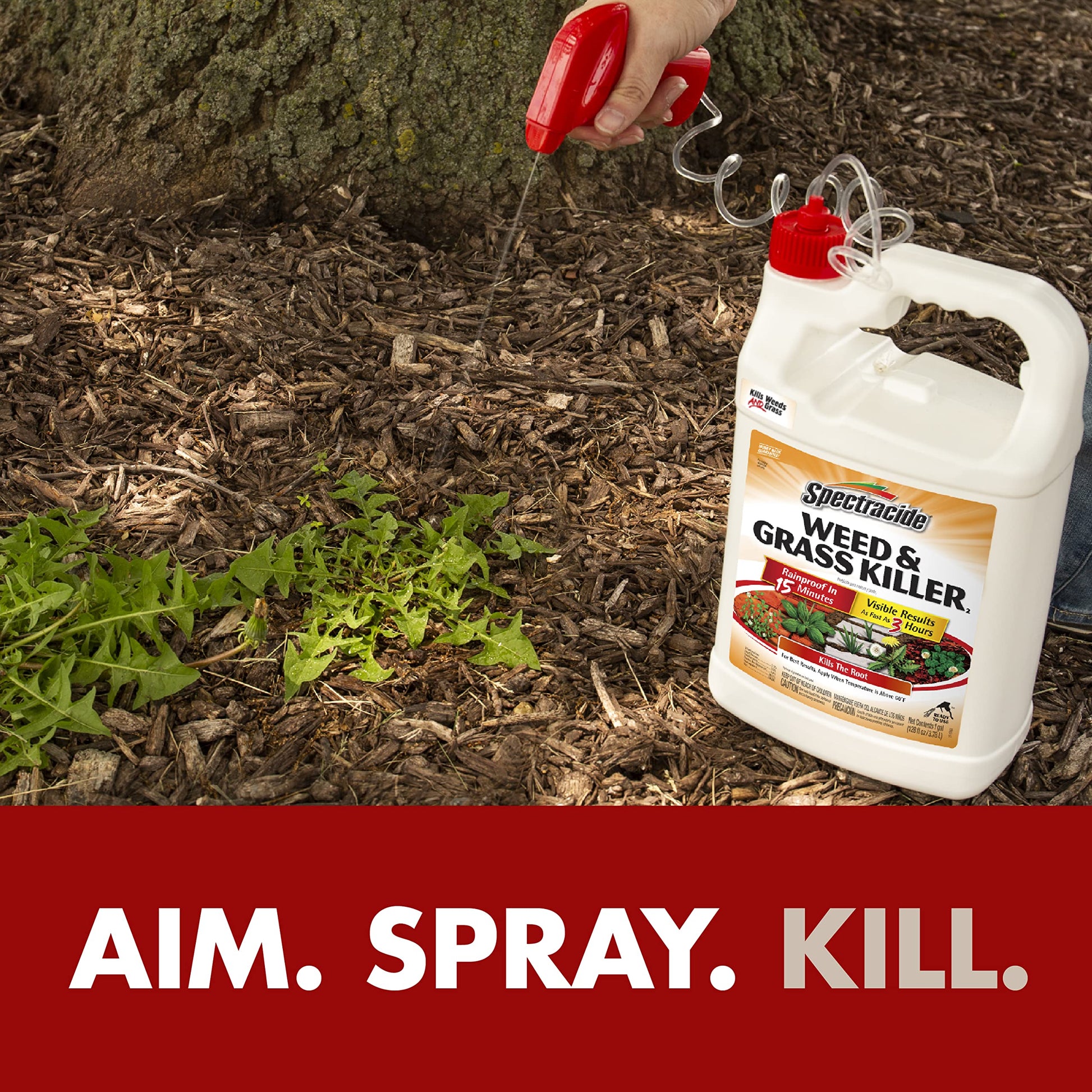 Spectracide Weed & Grass Killer, Use On Driveways, Walkways and Around Trees and Flower Beds, 1 Gallon (RTU Spray)-UPStoxs
