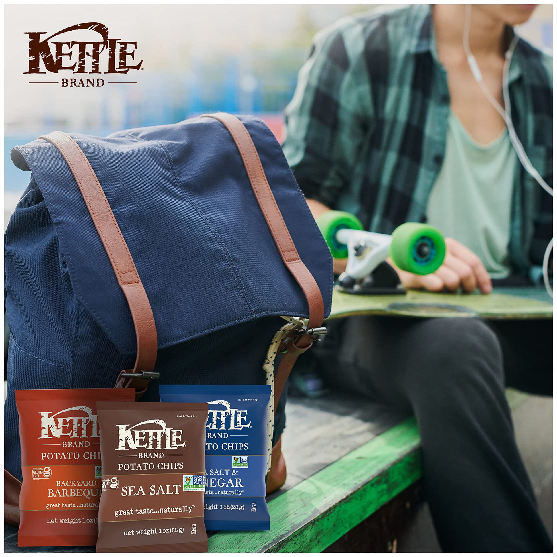 Kettle Brand Potato Chips Variety Pack, 1 Oz, 20 Ct-UPStoxs