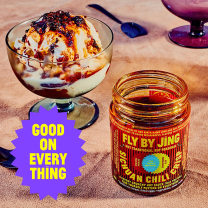 FLYBYJING Sichuan Chili Crisp - Premium Spicy Savory All-Natural Vegan Chili Oil - Crunchy Hot Sauce, Good on Everything, Sugar Free - 6oz (Pack of 1)-UPStoxs