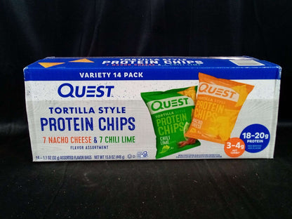 Quest Tortilla Chips Variety Pack, Nacho Cheese and Chili Lime 14 ct.