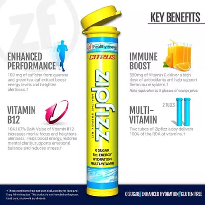 Zipfizz Energy Drink Mix, Citrus 20 ct.