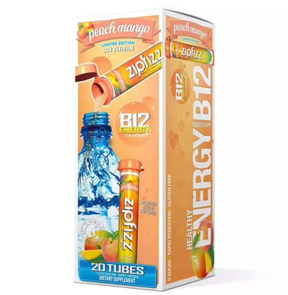Zipfizz Energy Drink Mix, Peach Mango 20 ct.