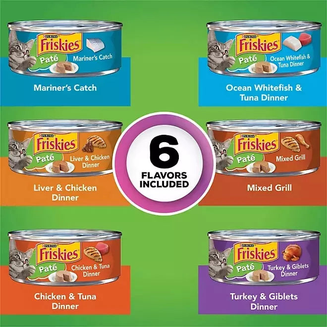 Purina Friskies Pate Wet Cat Food Variety Pack, 5.5 oz., 60 ct.