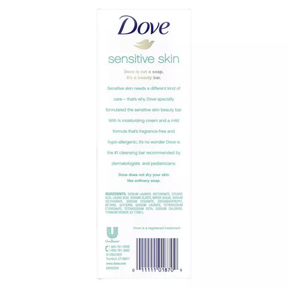Dove Beauty Bar Soap, Sensitive Skin, 3.75 oz., 16 ct.